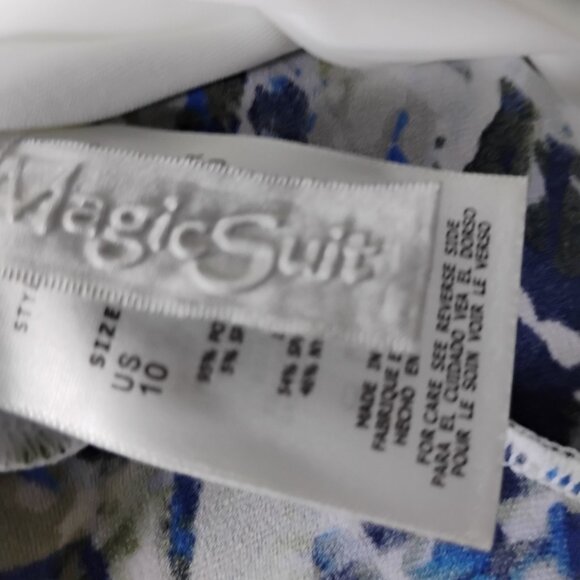 Magicsuit Miraclesuit Tankini Top Tiers Ruffles Flattering Blue Black Print 10 - Picture 8 of 14